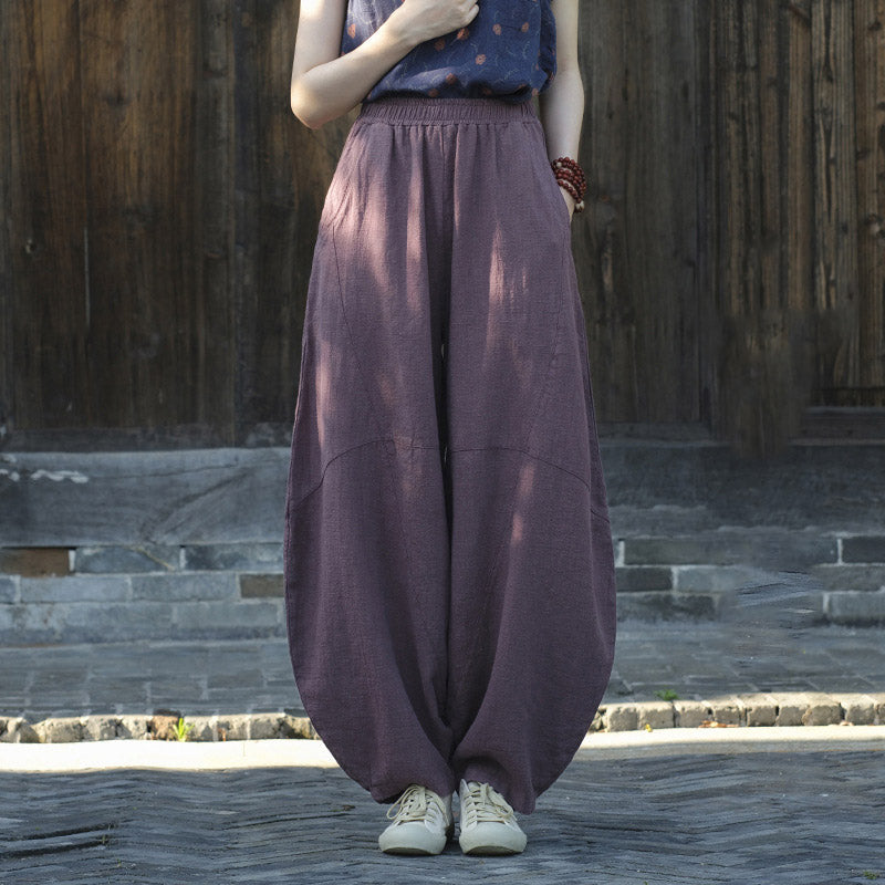 Cotton Linen Pants Harem Trousers Loose Zen Yoga Tai Chi Women's Pants