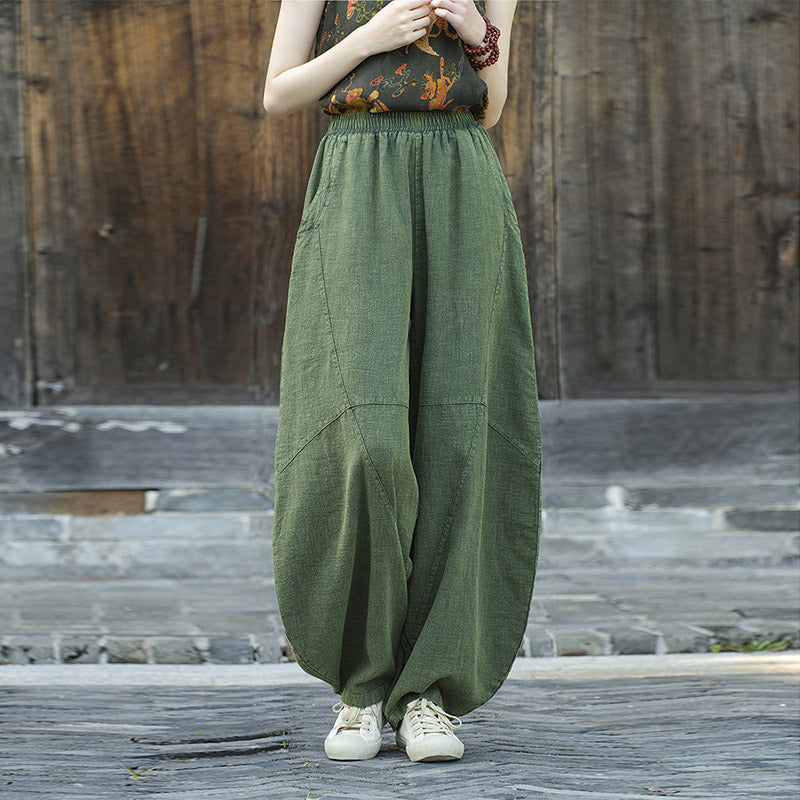 Cotton Linen Pants Harem Trousers Loose Zen Yoga Tai Chi Women's Pants