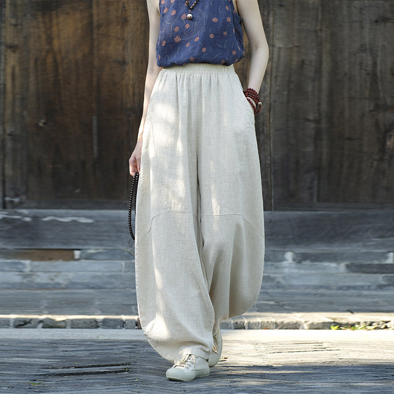 Cotton Linen Pants Harem Trousers Loose Zen Yoga Tai Chi Women's Pants