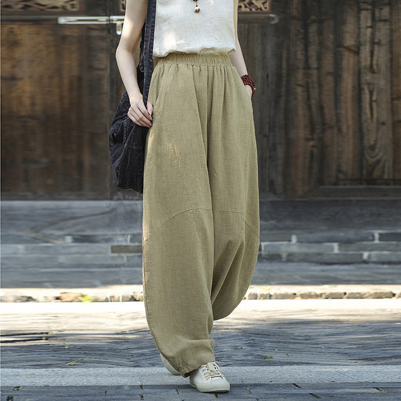 Cotton Linen Pants Harem Trousers Loose Zen Yoga Tai Chi Women's Pants