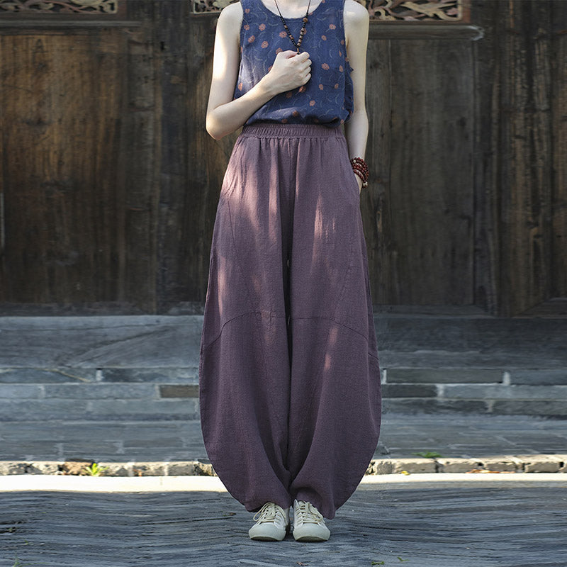 Cotton Linen Pants Harem Trousers Loose Zen Yoga Tai Chi Women's Pants