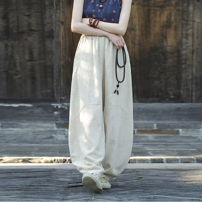 Cotton Linen Pants Harem Trousers Loose Zen Yoga Tai Chi Women's Pants