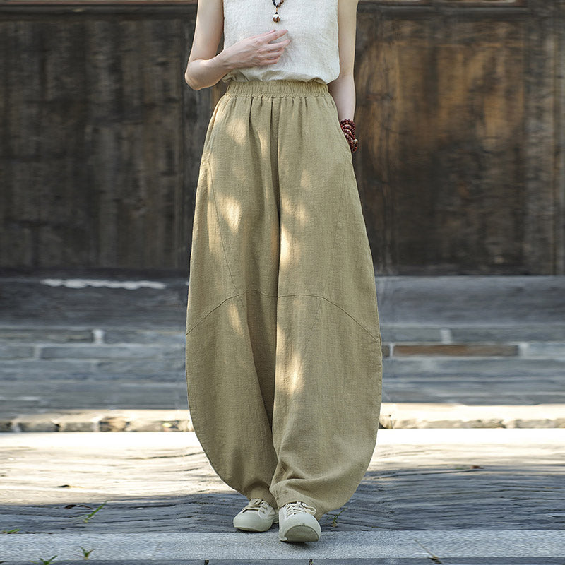 Cotton Linen Pants Harem Trousers Loose Zen Yoga Tai Chi Women's Pants