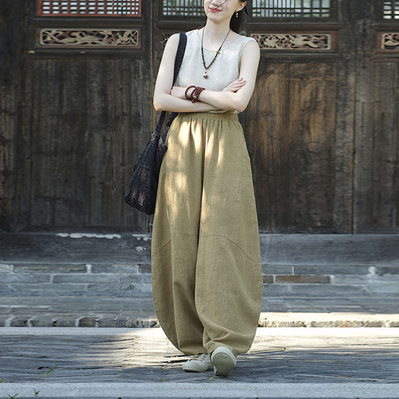 Cotton Linen Pants Harem Trousers Loose Zen Yoga Tai Chi Women's Pants
