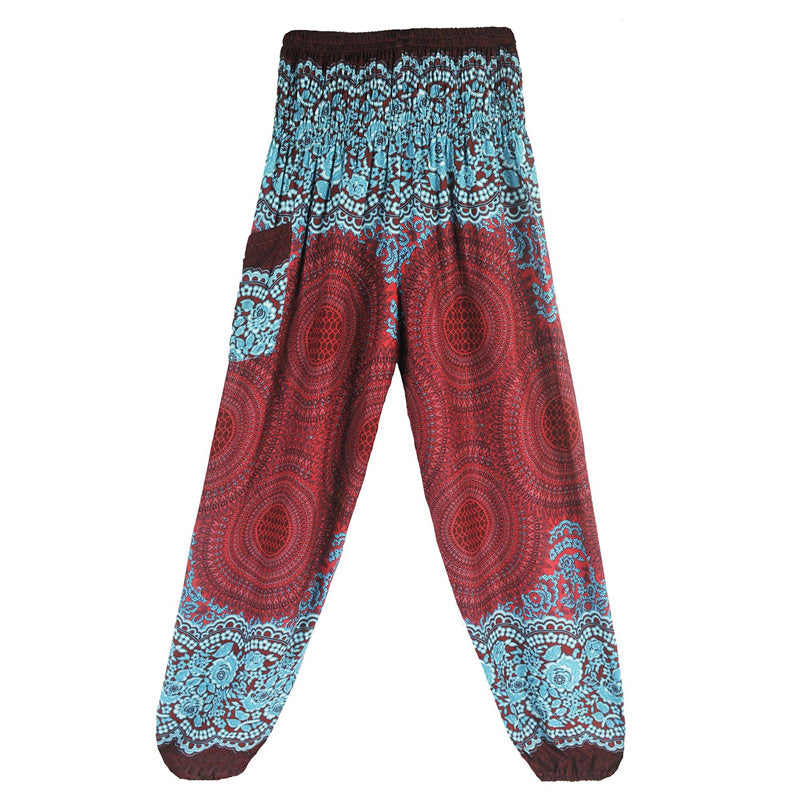 Round Geometric Pattern Loose Casual Harem Trousers High Waist Women's Yoga Pants