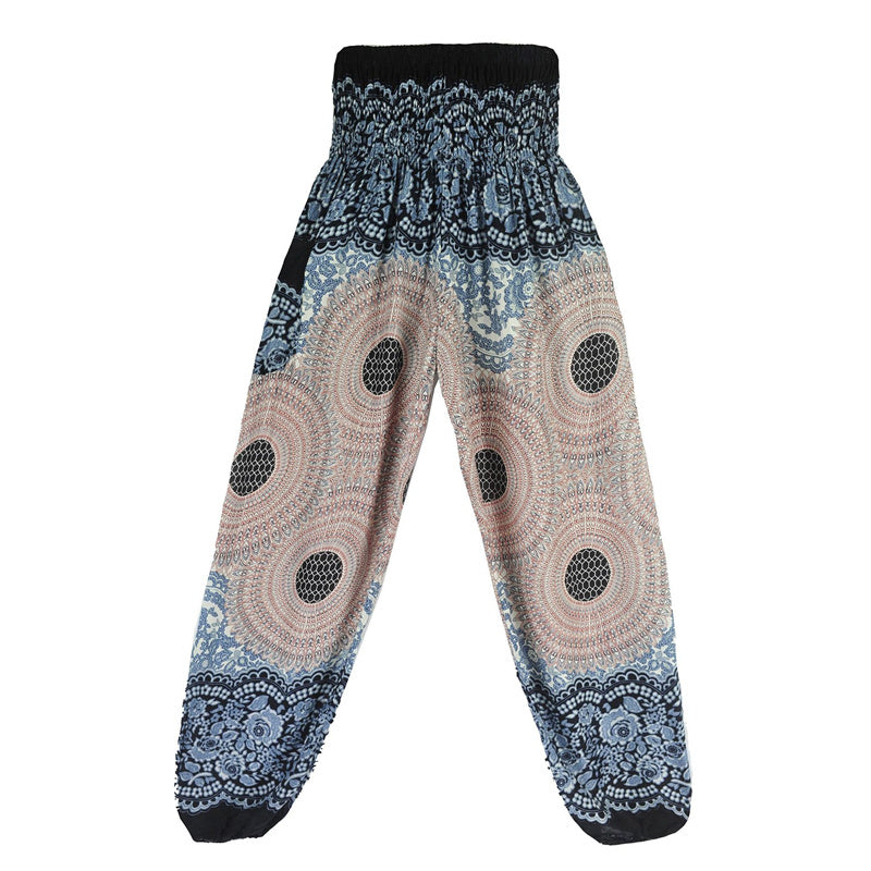 Round Geometric Pattern Loose Casual Harem Trousers High Waist Women's Yoga Pants
