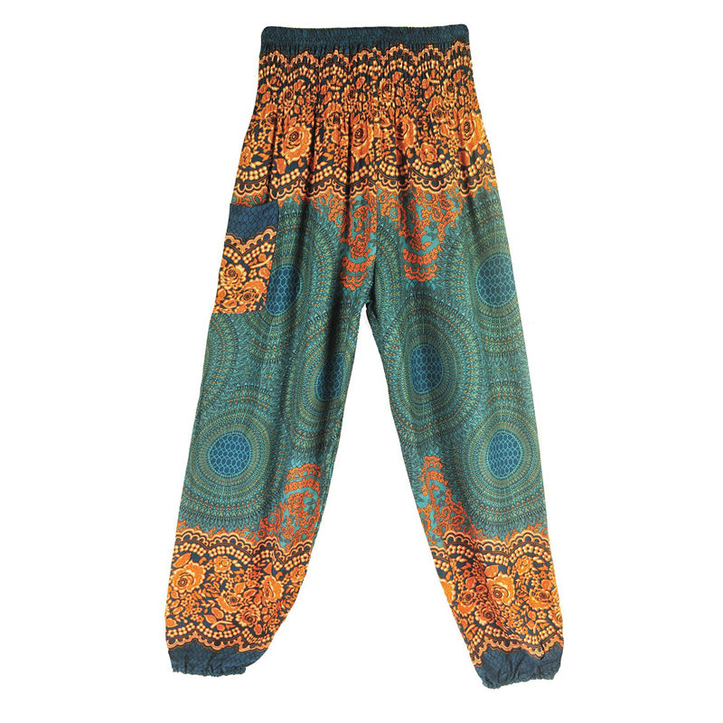 Round Geometric Pattern Loose Casual Harem Trousers High Waist Women's Yoga Pants