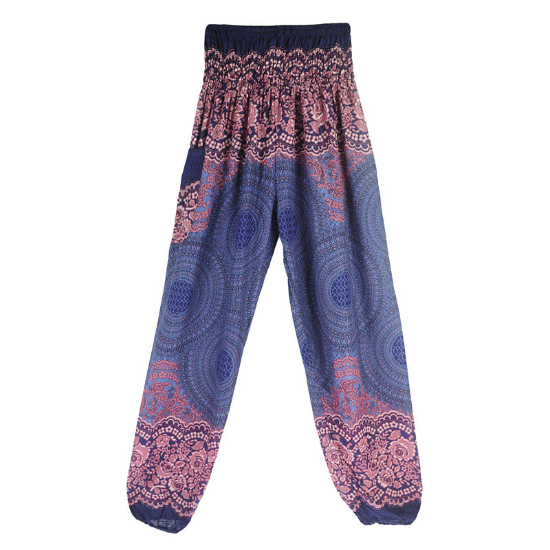 Round Geometric Pattern Loose Casual Harem Trousers High Waist Women's Yoga Pants