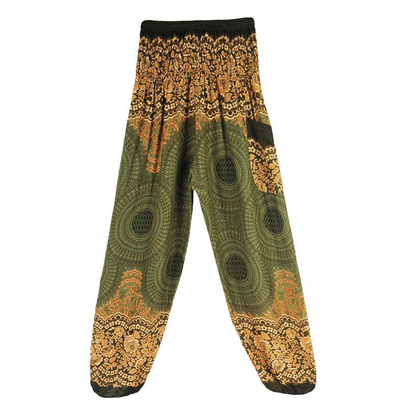Round Geometric Pattern Loose Casual Harem Trousers High Waist Women's Yoga Pants