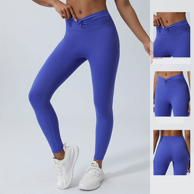 Women Workout Long Sleeve Crisscross Backless Top Tee Leggings Sports Fitness Yoga Outfit