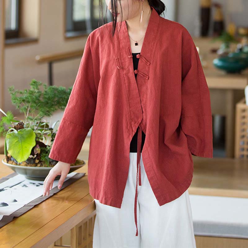 Breathable Ramie Loose-Fit Zen Meditation Jacket