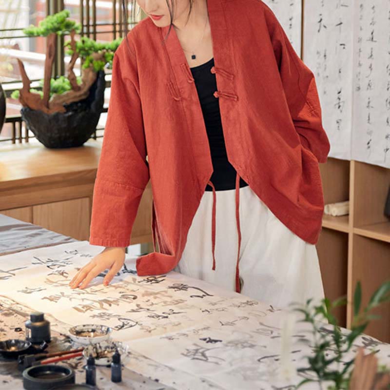 Breathable Ramie Loose-Fit Zen Meditation Jacket