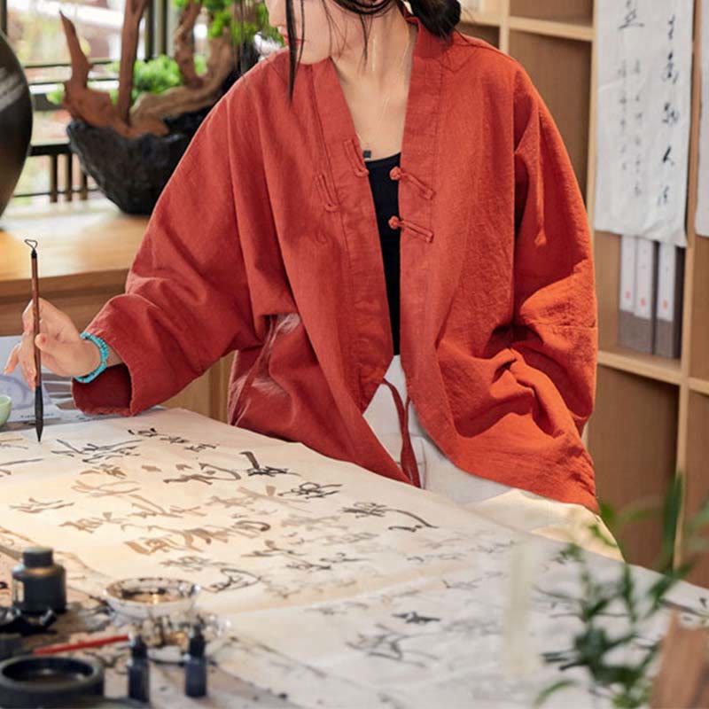 Breathable Ramie Loose-Fit Zen Meditation Jacket