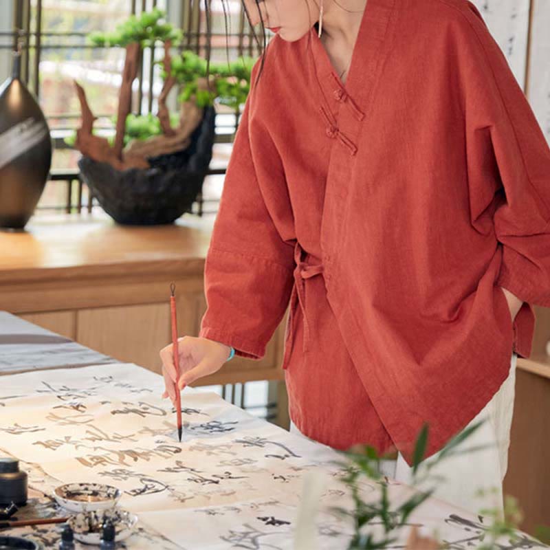 Breathable Ramie Loose-Fit Zen Meditation Jacket
