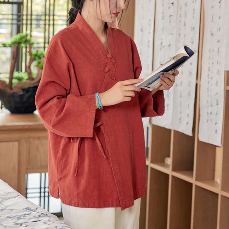 Breathable Ramie Loose-Fit Zen Meditation Jacket