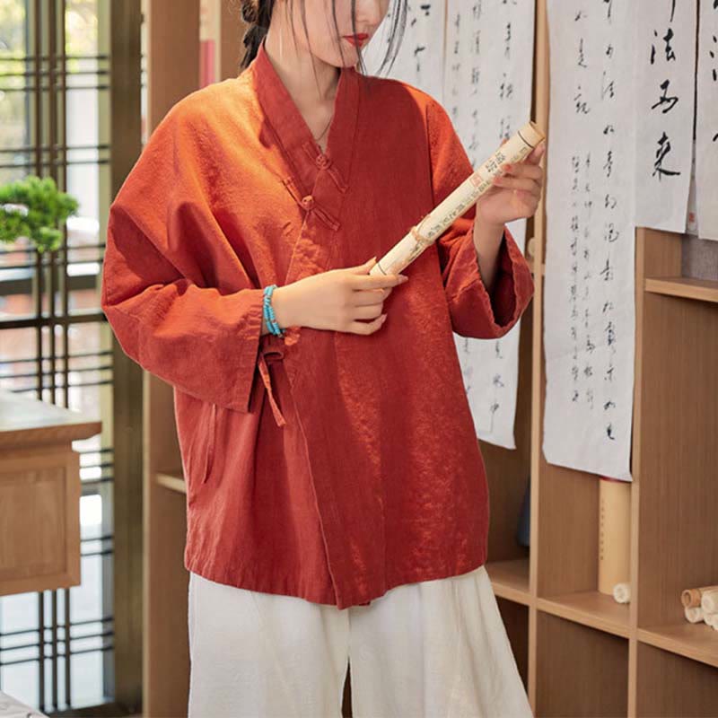 Breathable Ramie Loose-Fit Zen Meditation Jacket