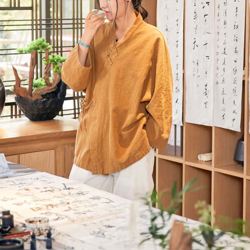 Breathable Ramie Loose-Fit Zen Meditation Jacket