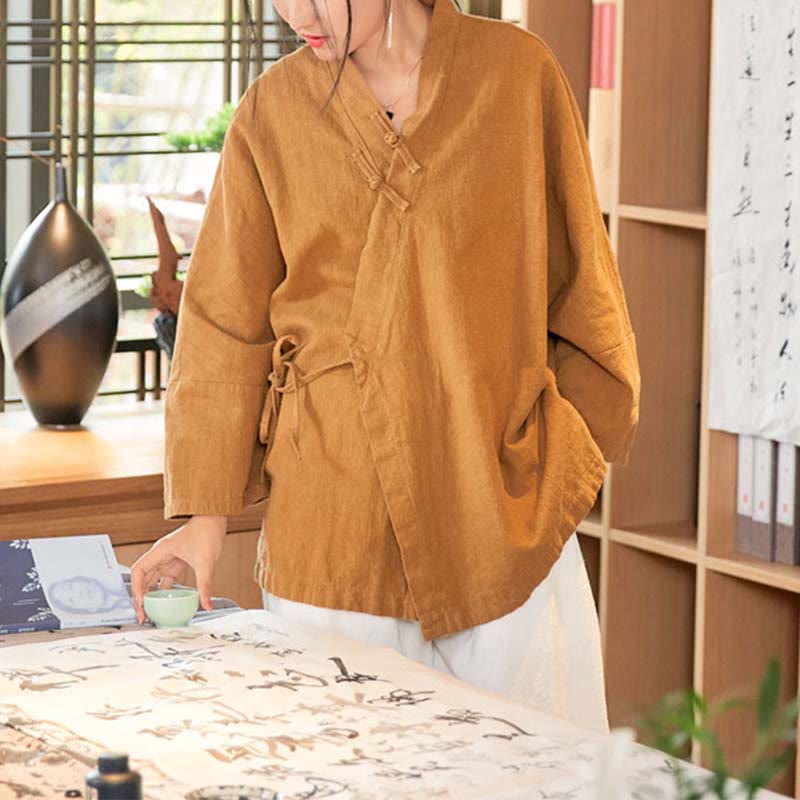 Breathable Ramie Loose-Fit Zen Meditation Jacket
