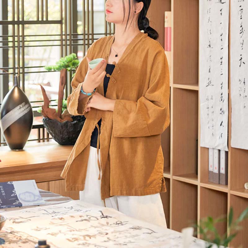 Breathable Ramie Loose-Fit Zen Meditation Jacket