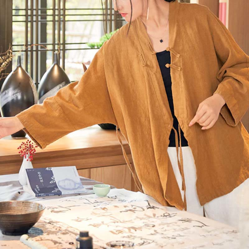 Breathable Ramie Loose-Fit Zen Meditation Jacket