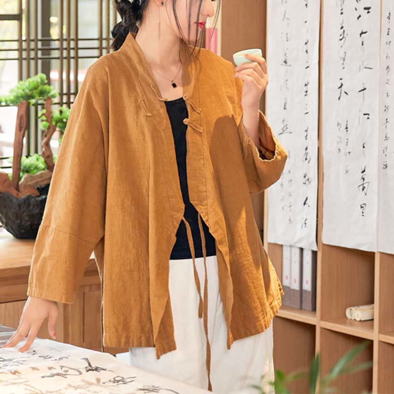 Breathable Ramie Loose-Fit Zen Meditation Jacket