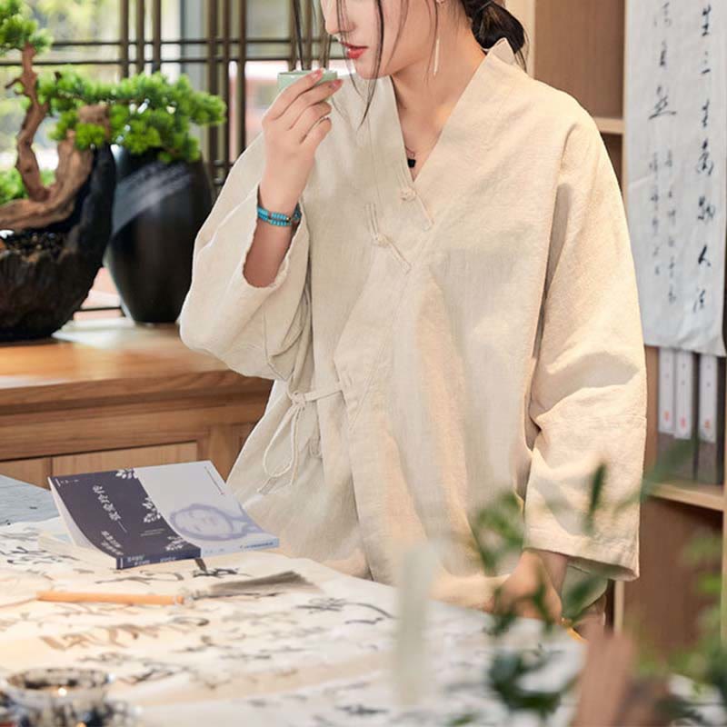 Breathable Ramie Loose-Fit Zen Meditation Jacket