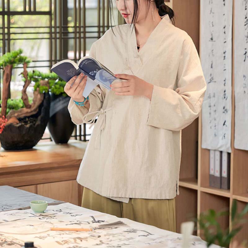 Breathable Ramie Loose-Fit Zen Meditation Jacket