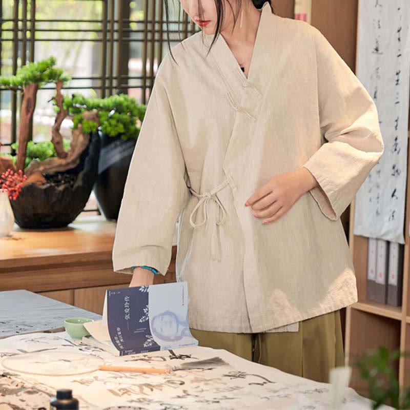 Breathable Ramie Loose-Fit Zen Meditation Jacket