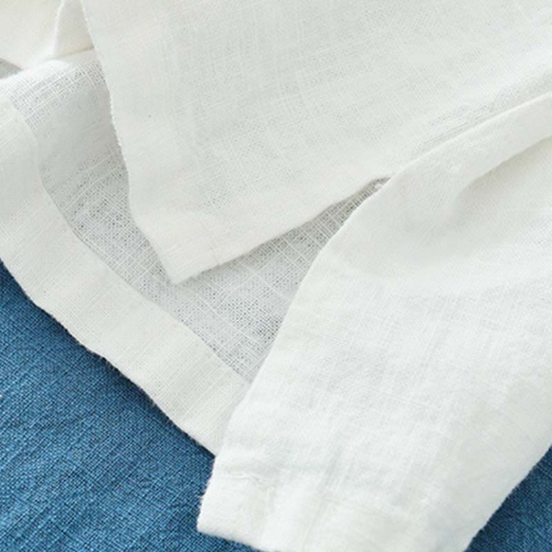Ramie Linen Stand Collar Mindful Meditation Long Sleeve Shirt