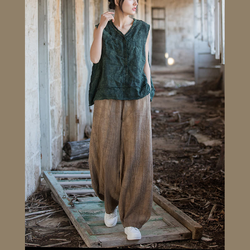 Breathable Hand-Dyed Loose Fit Yoga Harem Pants with Pockets