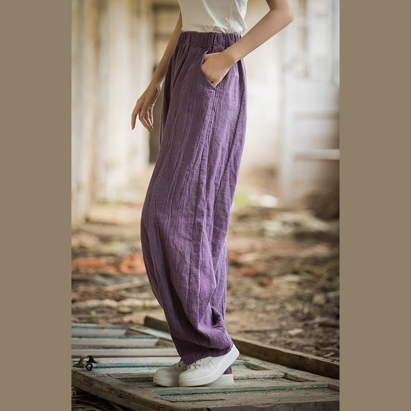Breathable Hand-Dyed Loose Fit Yoga Harem Pants with Pockets