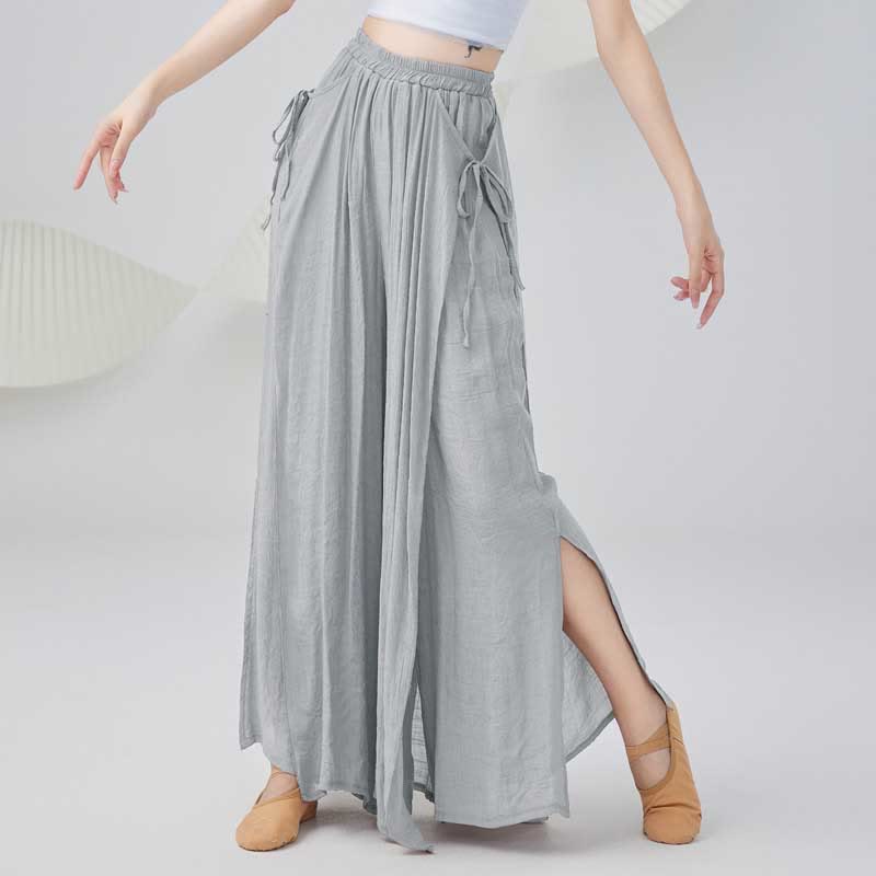 Solid Color Loose Cotton Linen Wide Leg Pants For Yoga Classical Dance (Extra 35% Off | USE CODE: FS35)