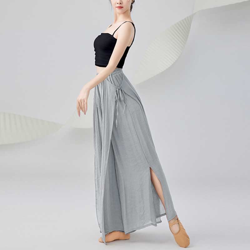 Solid Color Loose Cotton Linen Wide Leg Pants For Yoga Classical Dance (Extra 35% Off | USE CODE: FS35)