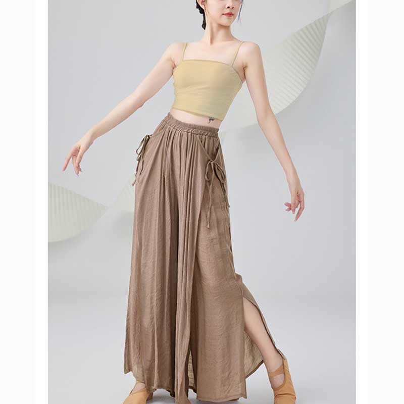 Solid Color Loose Cotton Linen Wide Leg Pants For Yoga Classical Dance (Extra 35% Off | USE CODE: FS35)