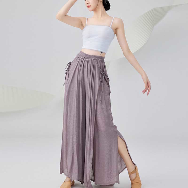 Solid Color Loose Cotton Linen Wide Leg Pants For Yoga Classical Dance (Extra 35% Off | USE CODE: FS35)