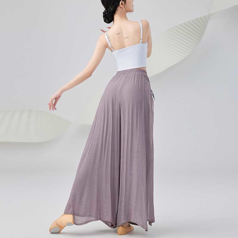 Solid Color Loose Cotton Linen Wide Leg Pants For Yoga Classical Dance (Extra 35% Off | USE CODE: FS35)