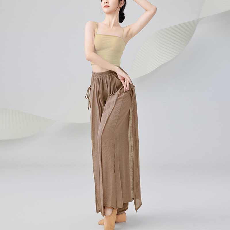 Solid Color Loose Cotton Linen Wide Leg Pants For Yoga Classical Dance (Extra 35% Off | USE CODE: FS35)