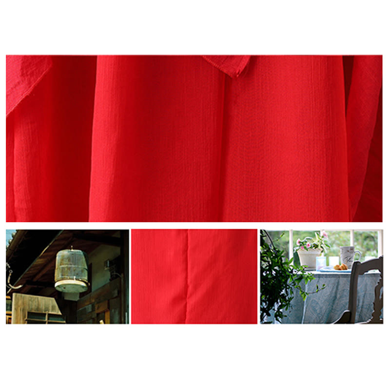 V-Neck Midi Tunic Dress Wide Leg Pants Meditation Zen Practice Dance Clothing