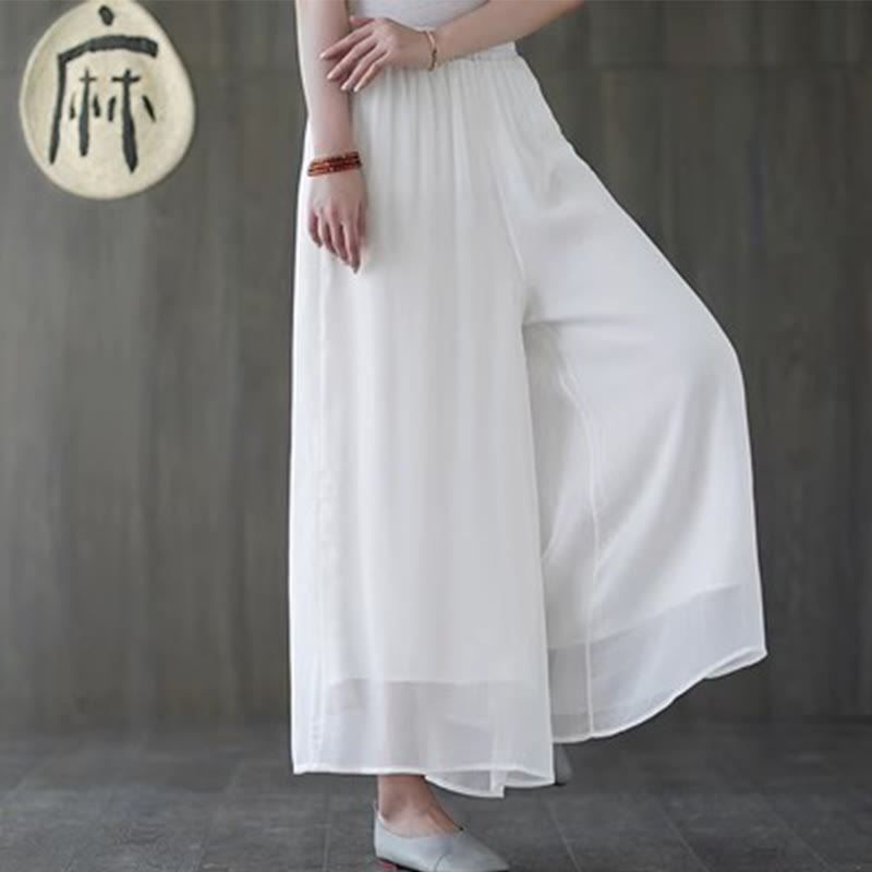 Cotton Linen Hanfu Style Wide Leg Meditation Apparel