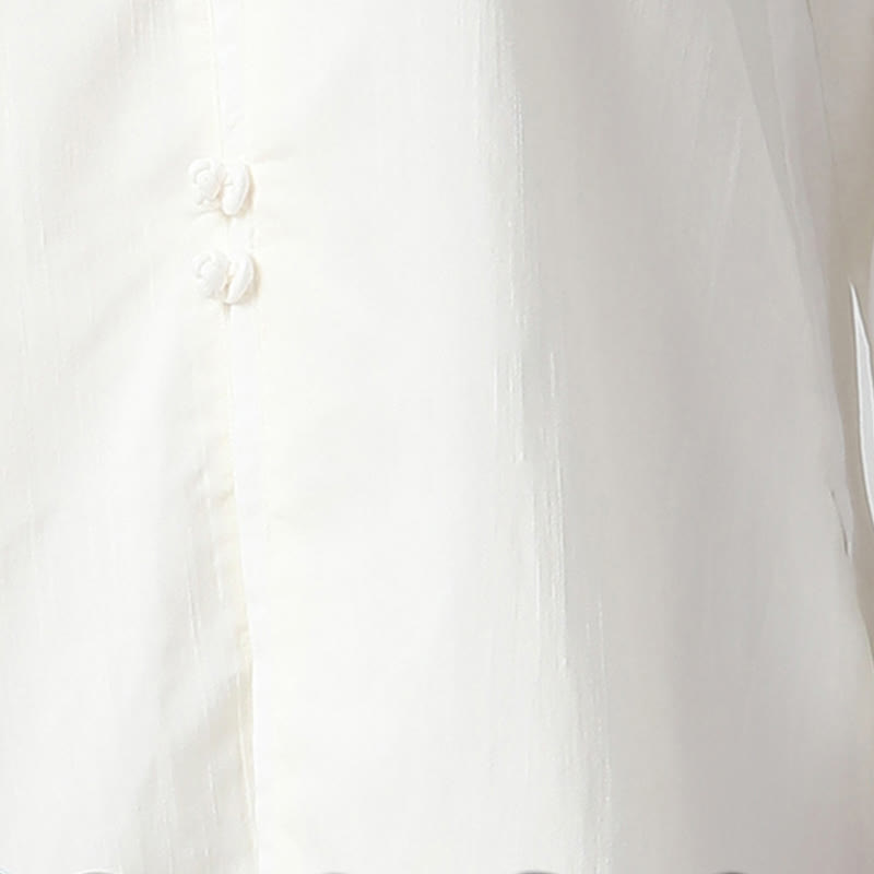 White Crane Sea Cotton Linen Meditation Prayer Spiritual Zen Tai Chi Qigong Practice Clothing Set