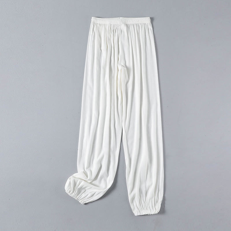 White Crane Sea Cotton Linen Meditation Prayer Spiritual Zen Tai Chi Qigong Practice Clothing Set