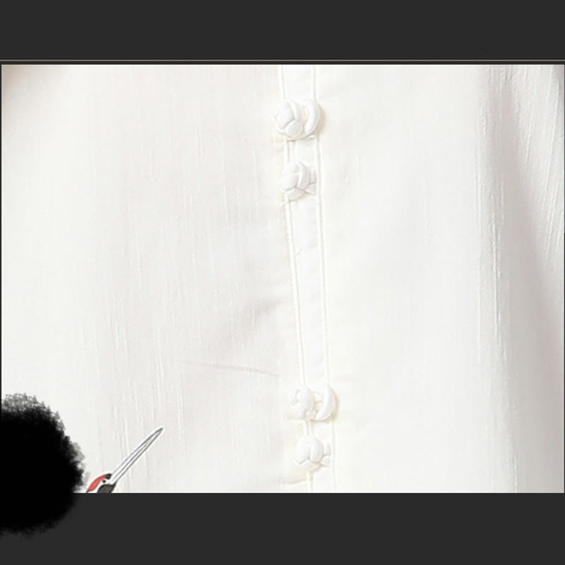 White Crane Sea Cotton Linen Meditation Prayer Spiritual Zen Tai Chi Qigong Practice Clothing Set