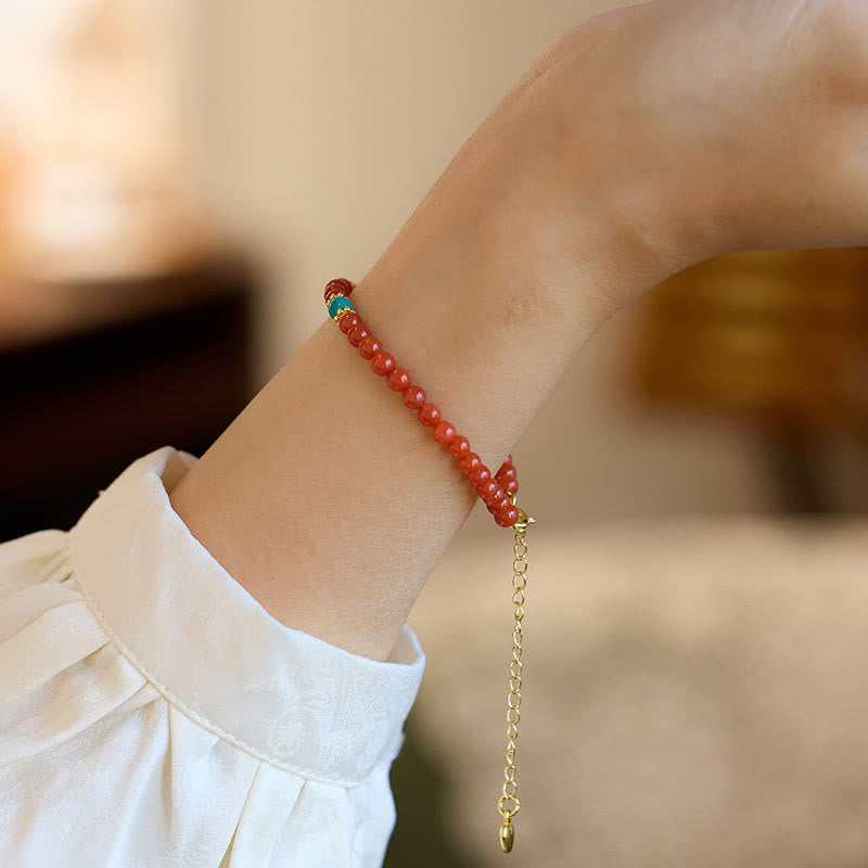 925 Sterling Silver Plated Gold Natural Red Agate Turquoise Confidence Bracelet Necklace Pendant Ring Set