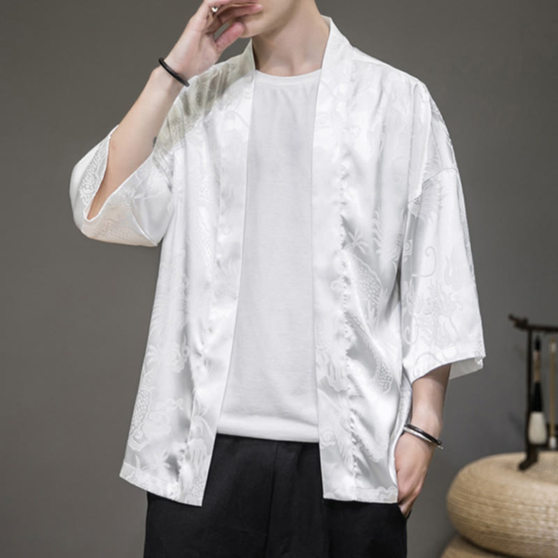 Chinese Dragon Open Front Jacket Men's Kimono