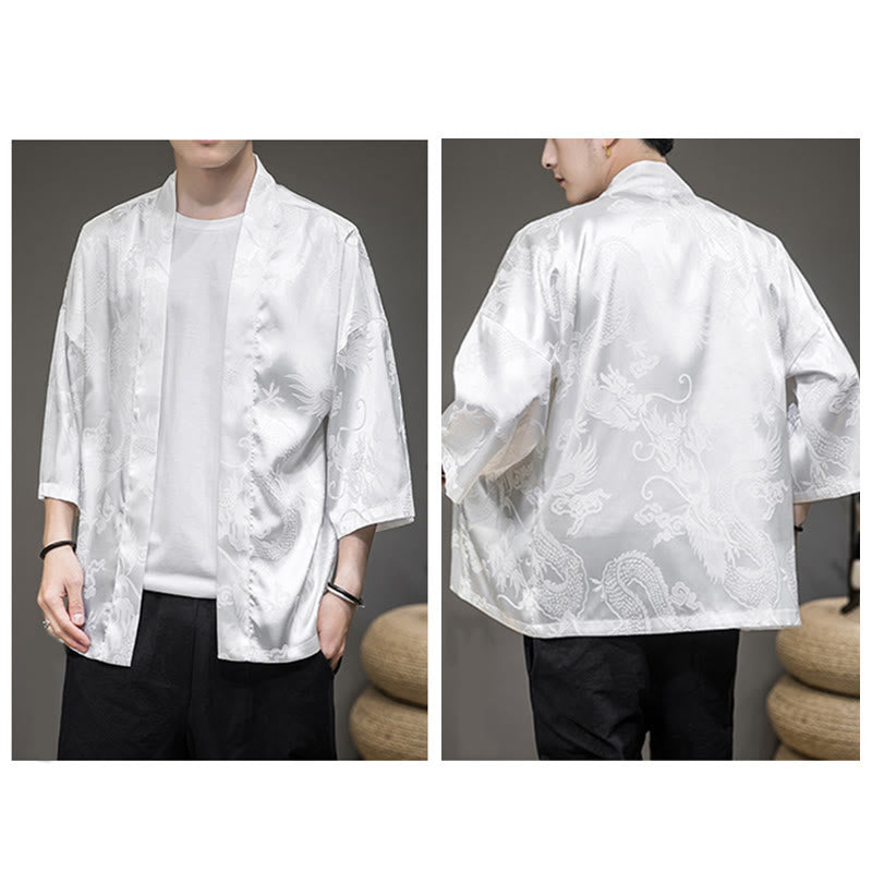 Chinese Dragon Open Front Jacket Men's Kimono