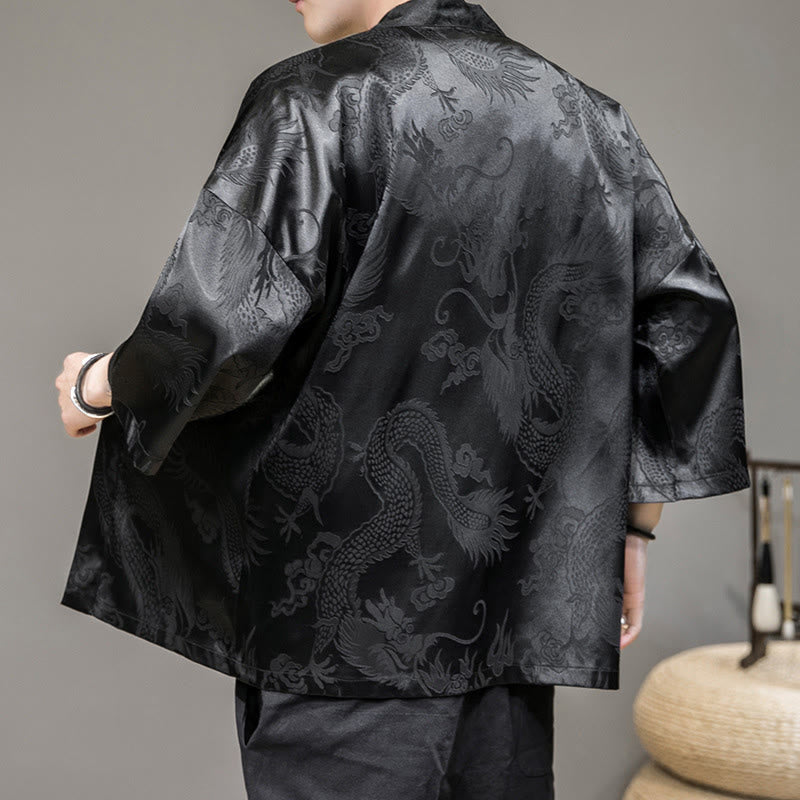 Chinese Dragon Open Front Jacket Men's Kimono