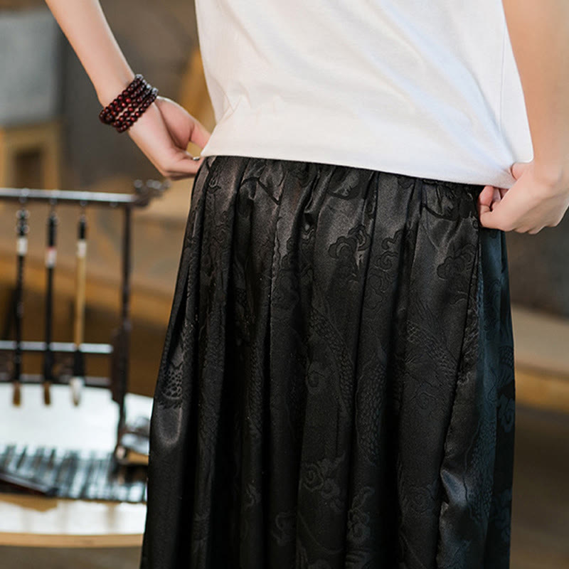 Dragon Pattern Loose Men's Harem Pants With Pockets