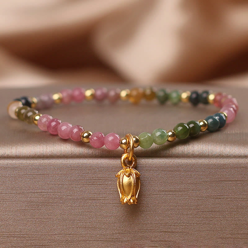 Colorful Tourmaline Flowers Positive Bracelet