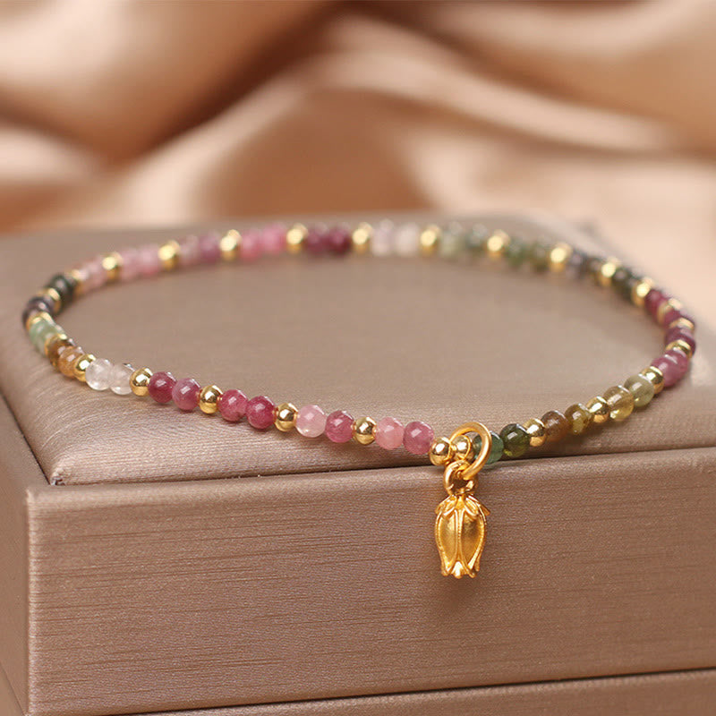 Colorful Tourmaline Flowers Positive Bracelet