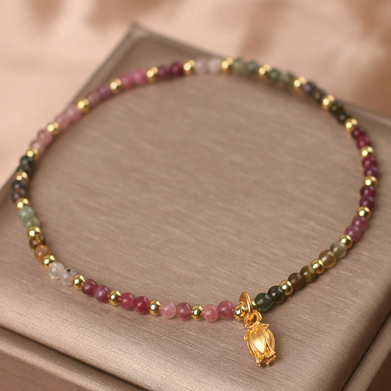 Colorful Tourmaline Flowers Positive Bracelet